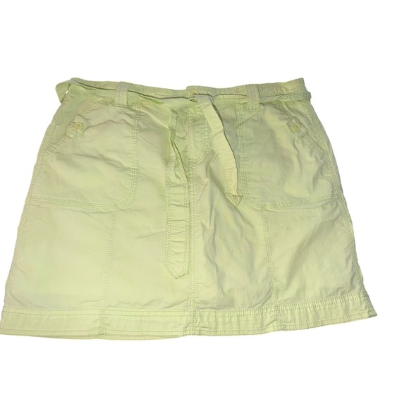 St. John's Bay Pants - St. Johns Bay Womens Stretch Cargo Skort Size 14 Lime Green Cotton Utility Mini